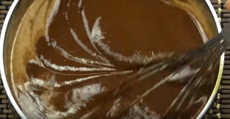 Add melted dark chocolate.