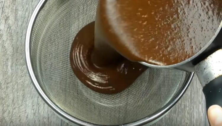 filter the mousse through a strainer.