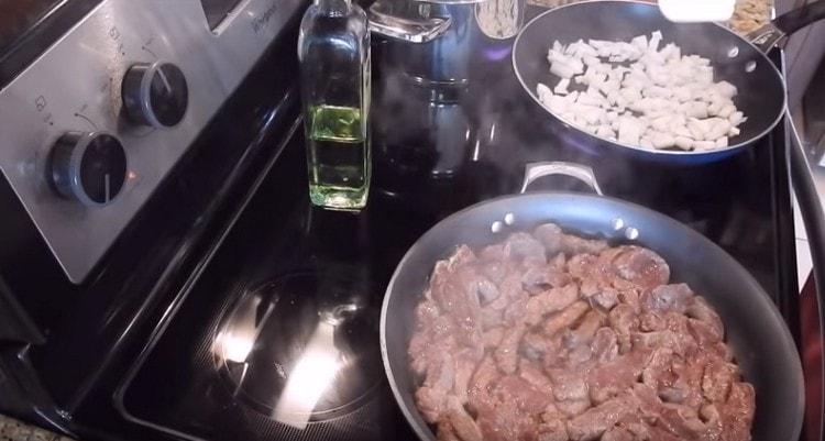 fry the onions in another pan.