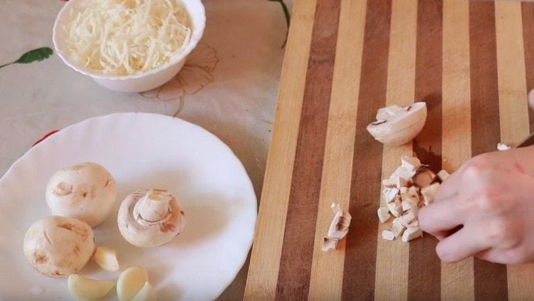 finely chop the mushrooms.
