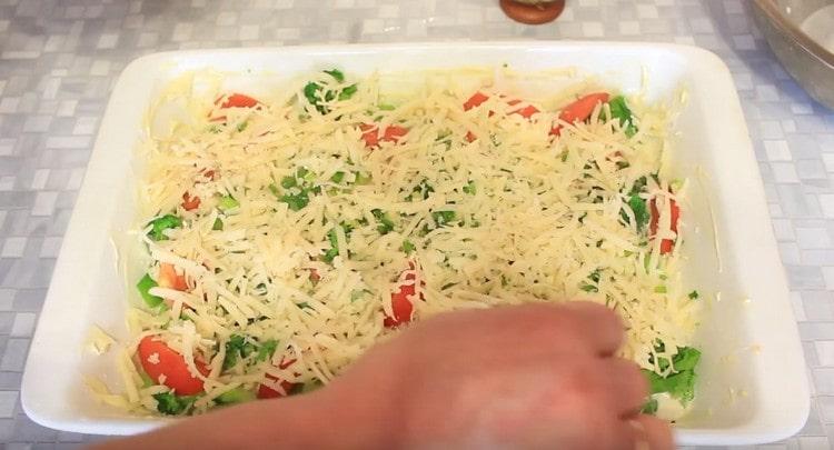 spread the remaining cheese on top.