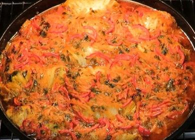 We cook delicious cabbage rolls in the oven on a baking sheet according to a step-by-step recipe with a photo.