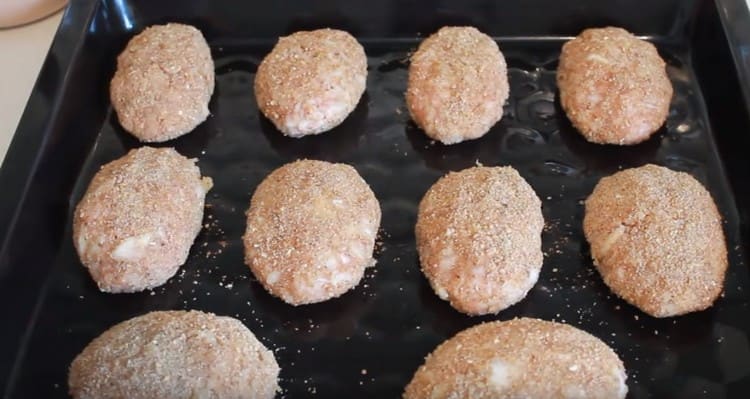 We spread the lazy cabbage rolls on a baking sheet.