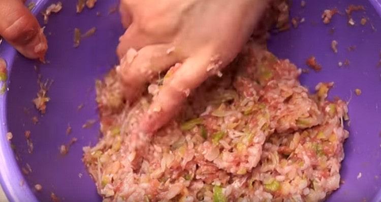 Mix the minced meat well.