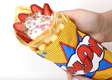 Cooking real Hong Kong waffles: a recipe with step-by-step photos and videos.