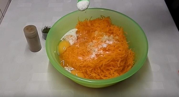 Next, add spices, salt, garlic.