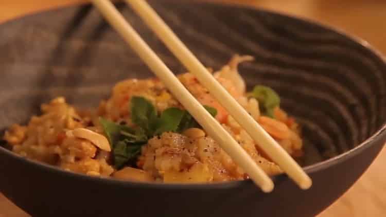 rice with shrimp is ready