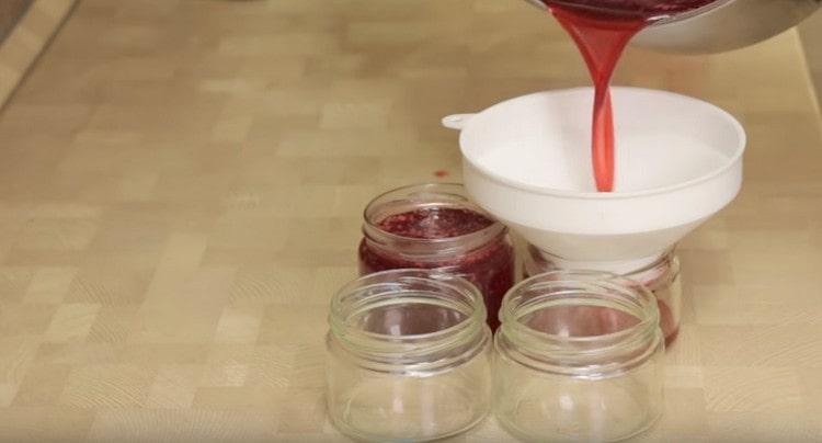 pour jelly into sterilized jars.