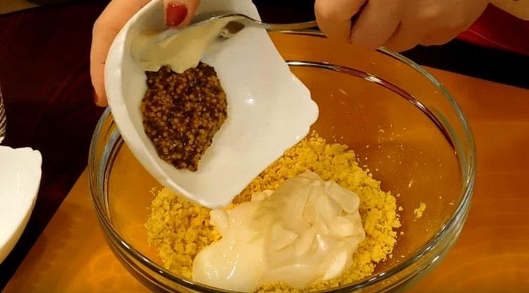 We also add cream cheese and mustard seeds.