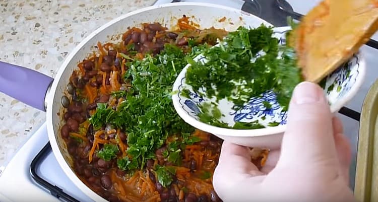 Add parsley to an almost ready dish.