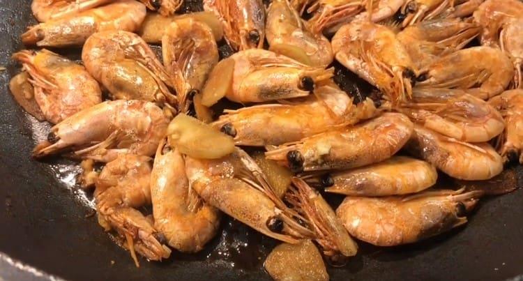 So we talked about how to cook frozen unpeeled shrimp in a pan.