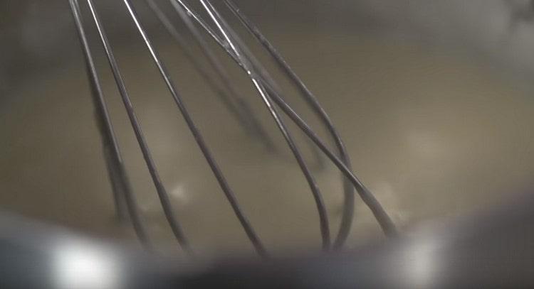 Cook the sauce until lightly thickened.