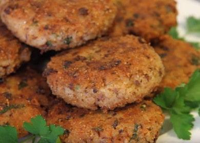 we prepare tasty and satisfying bean cutlets according to a step by step recipe with a photo.