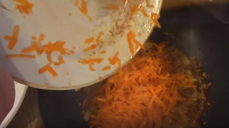 Next, add the carrots.