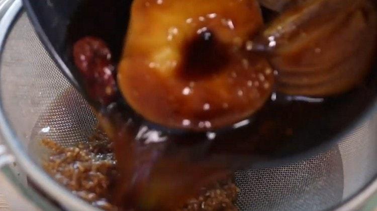 Filter the marinade and cool it.