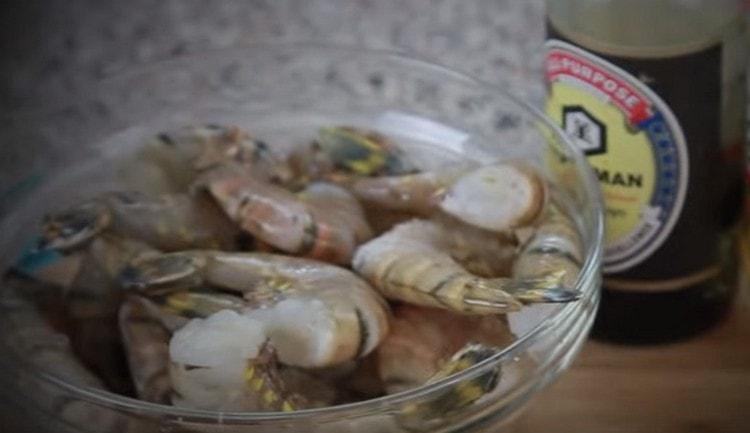 if the shrimp is frozen, defrost them.