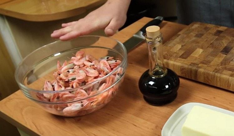 Shrimp need to be thawed.