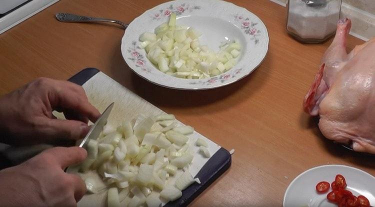 Chop the onion.