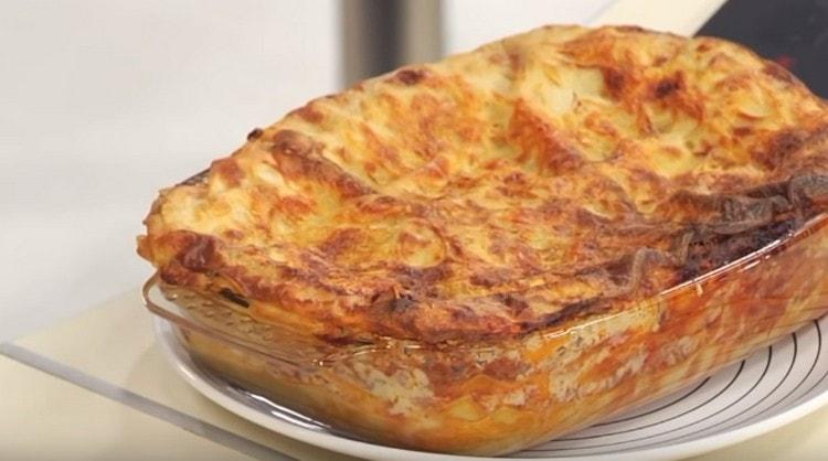 Appetizing Lasagna Bolognese ready.