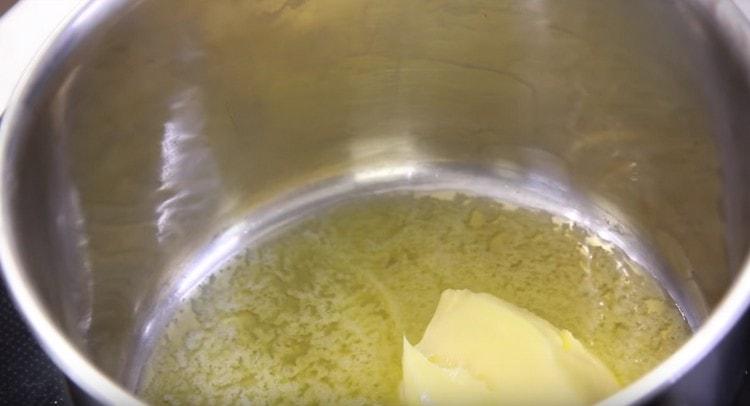 In a stewpan drown butter.