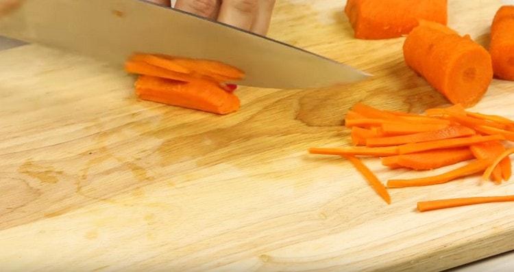 We also cut carrots with straws.