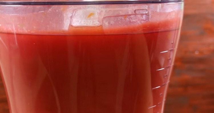 Kill the tomatoes with a blender.