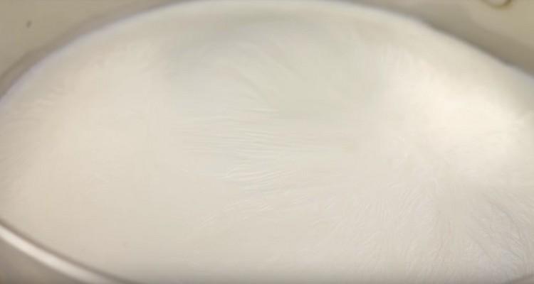 Bring the milk to a boil and make a small fire under it.