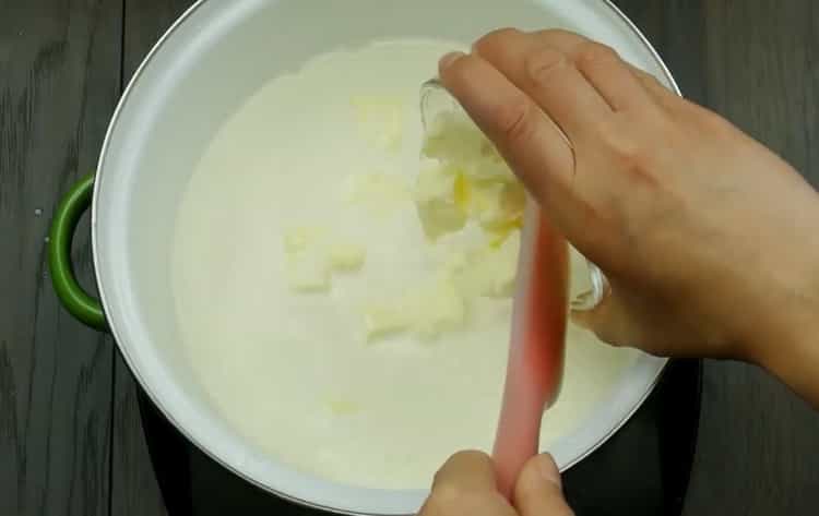 To make ice cream, prepare the ingredients