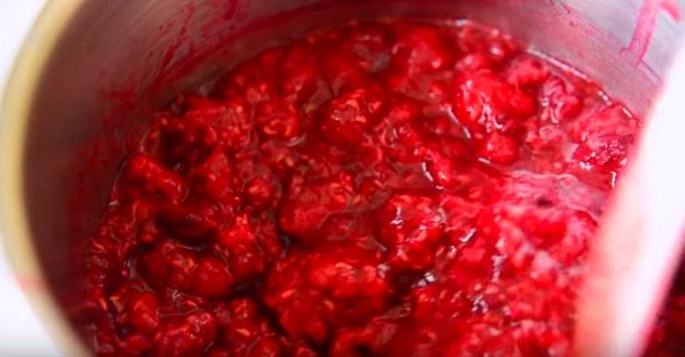 Warm raspberries to make them softer.