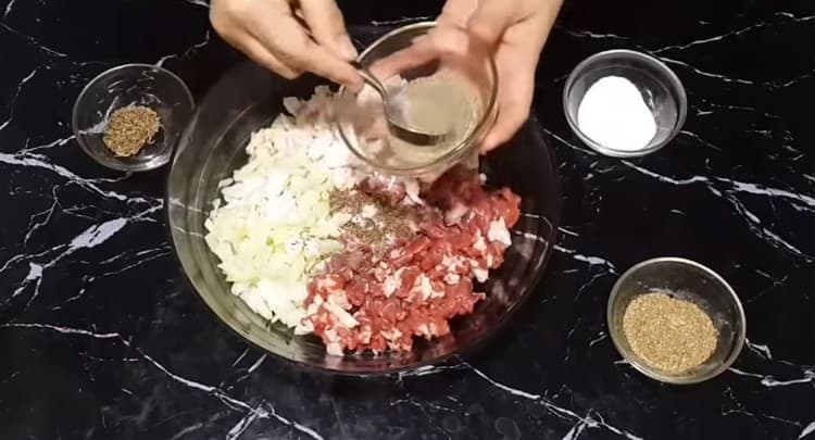 Season the filling with spices.