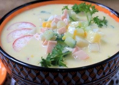 The recipe for a classic okroshka on kefir with sausage - everyone will like it 🥗