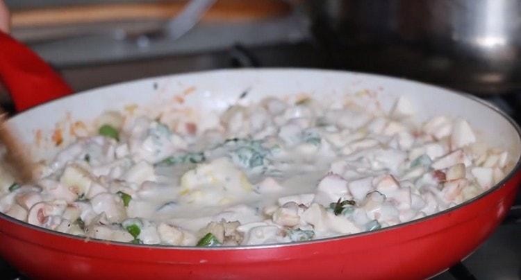 Cooking sauce, salt, pepper.