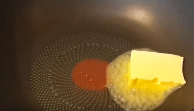 melt butter in a pan.