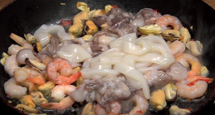 Next, add the octopus and squid.