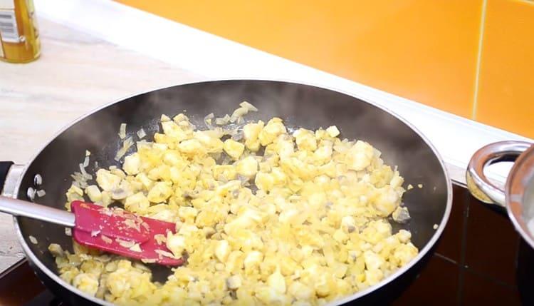 Add nuts to the pan.