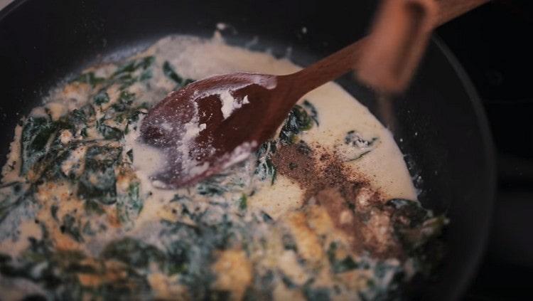 Season the sauce with spices.