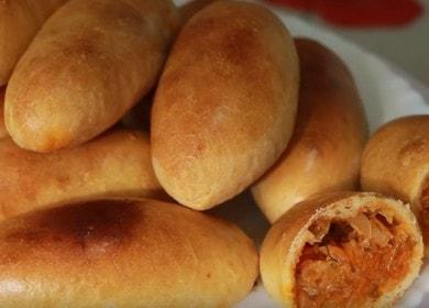 bake delicious pies with cabbage in the oven according to a step-by-step recipe with a photo.