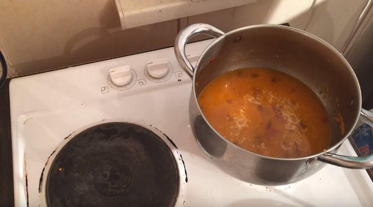 Our delicious meatball sauce is ready.