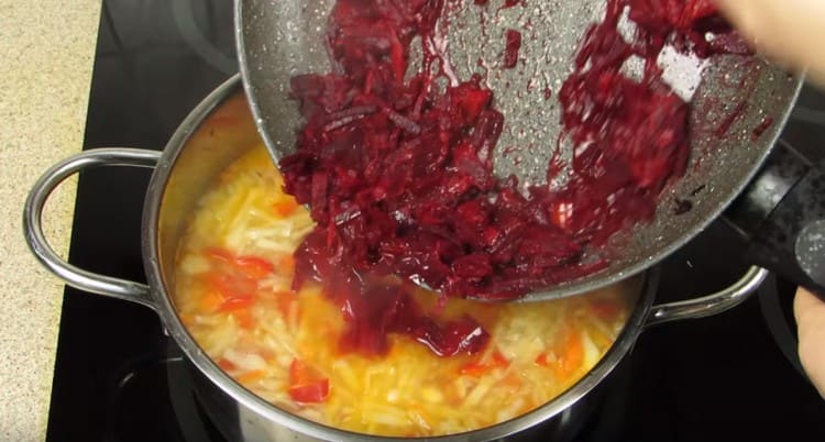 Next, add beetroot dressing.