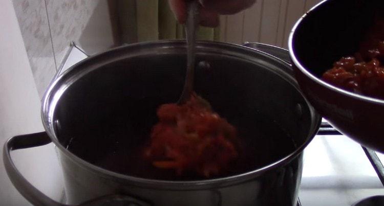 Add the frying to the soup.