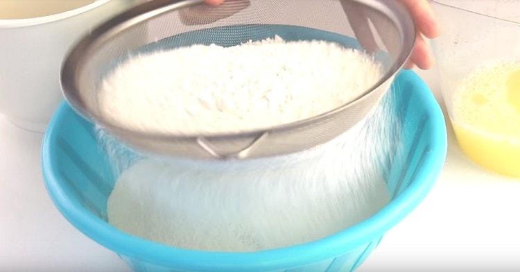 Sift the flour separately.