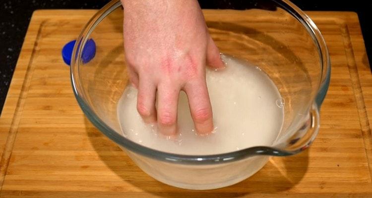 Rinse thoroughly until the water from it becomes clear.