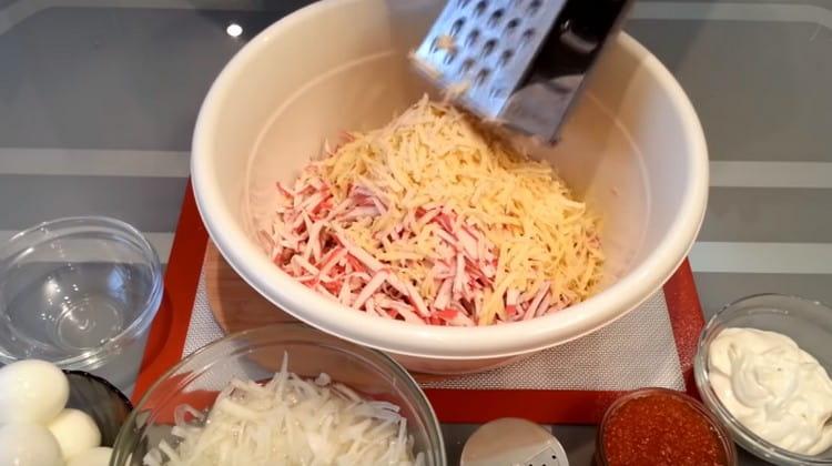 Rub the cheese on the track.