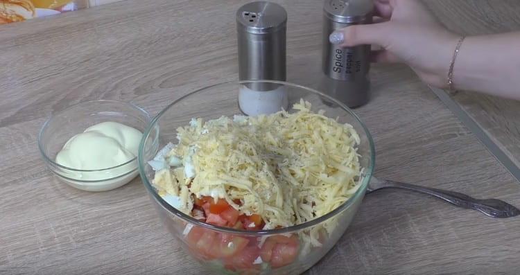 Salt and pepper the dish a little.