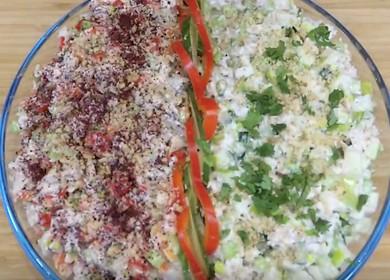 Salad with chicken and celery - a beautiful and light snack with nuts and spices 🥗