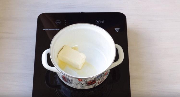 Then melt the butter.