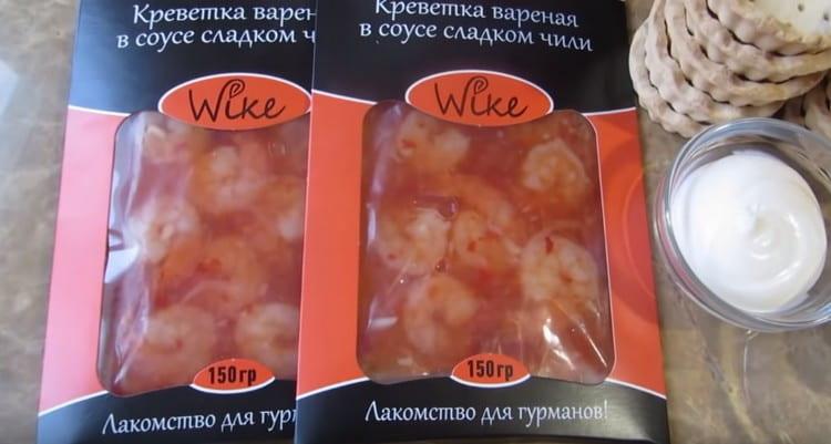 We will need shrimp in a sweet chili sauce.