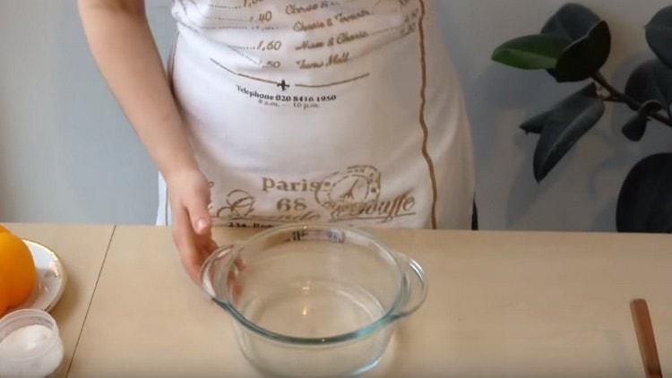 Pour water into a bowl.