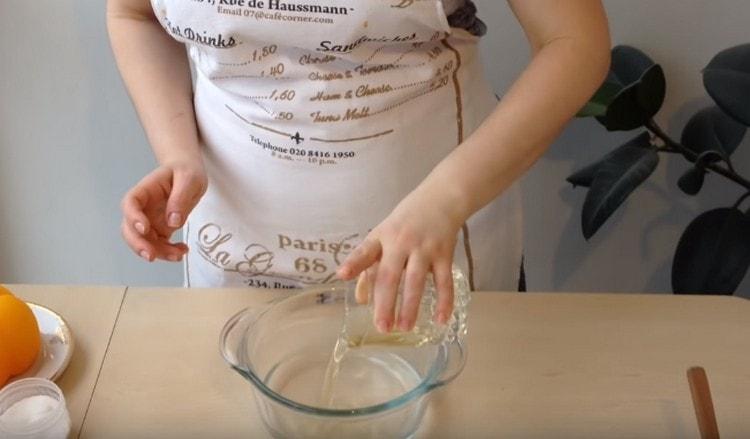 Add vegetable oil to the water.