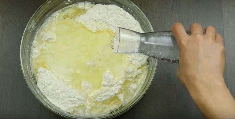 Next, add sparkling mineral water.